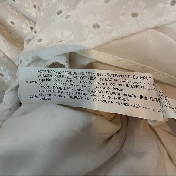 Zara White Openwork Embroidered Midi Dress - Picture 5 of 6